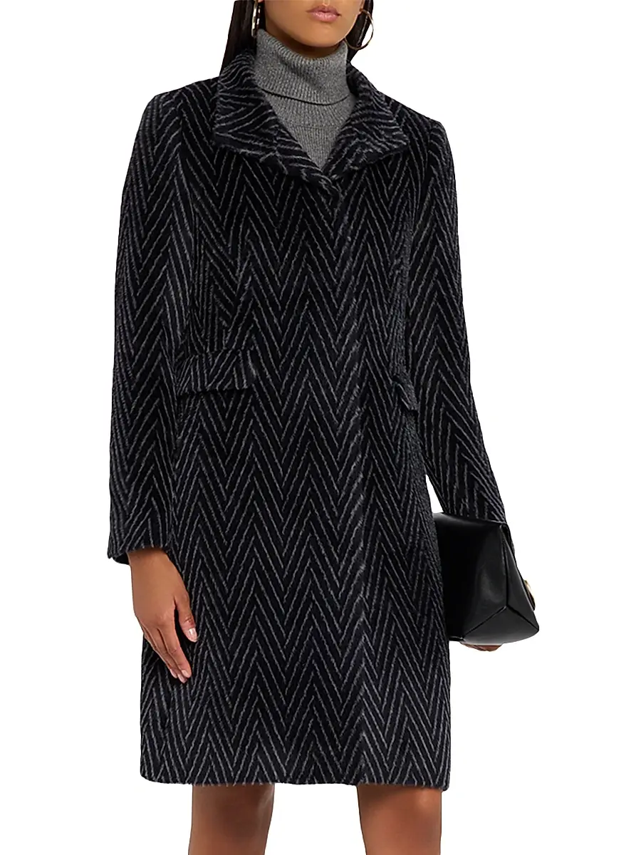 Chiarulli Women's Feronia Alpaca-Blend Chevron Coat | Thumbnail 3 Chiarulli Women's Feronia Alpaca-Blend Chevron Coat | Thumbnail 3