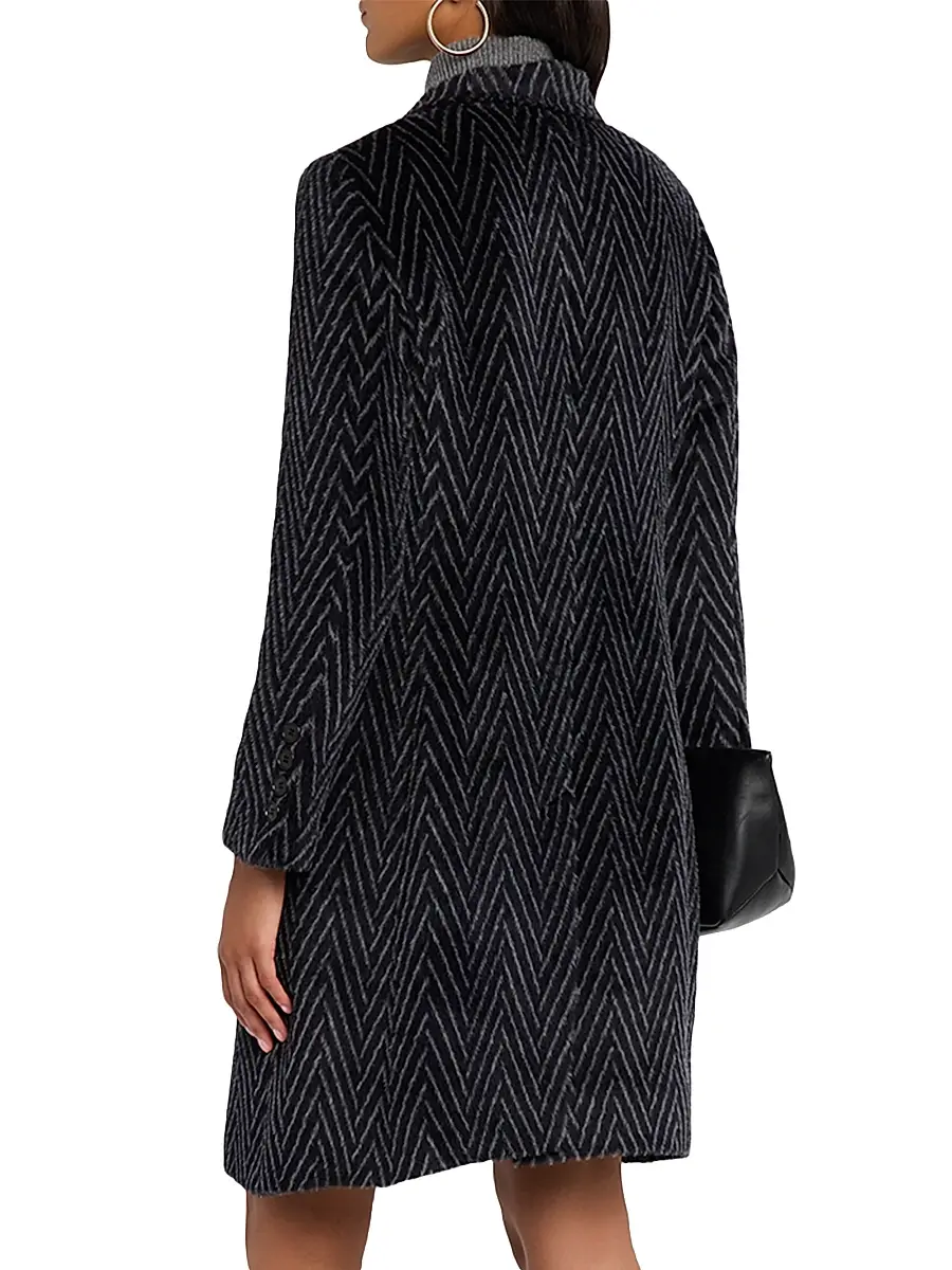 Chiarulli Women's Feronia Alpaca-Blend Chevron Coat | Thumbnail 4 Chiarulli Women's Feronia Alpaca-Blend Chevron Coat | Thumbnail 4