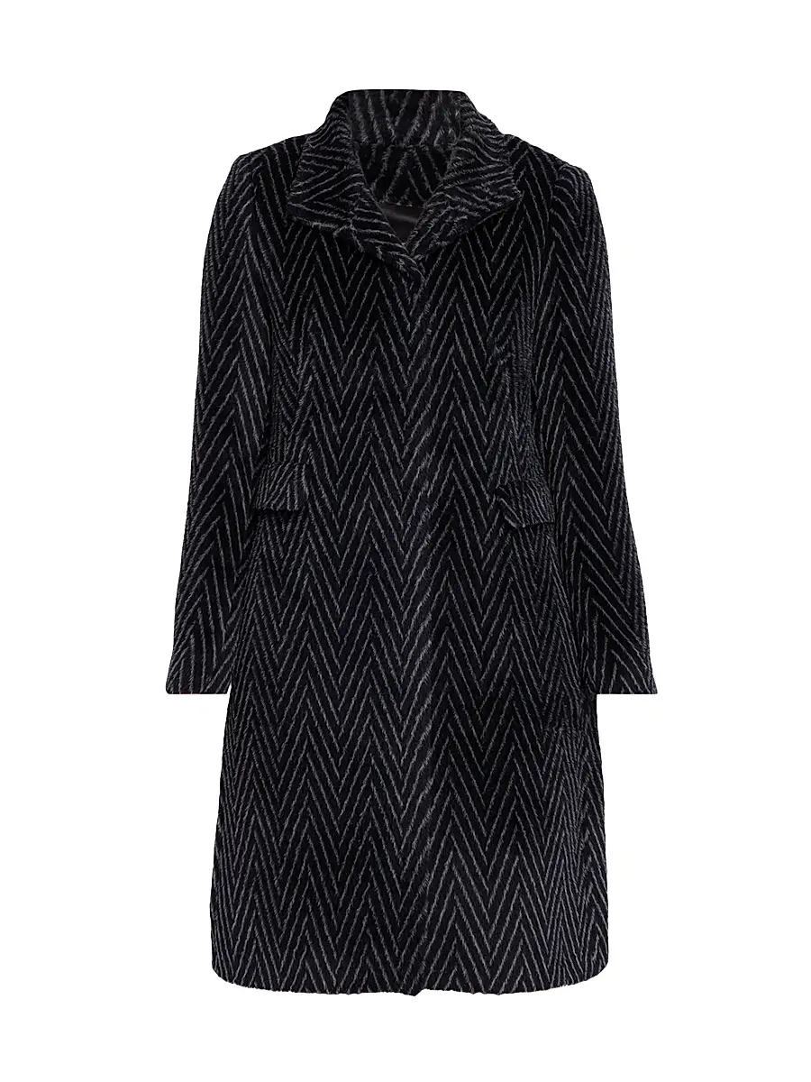 Chiarulli Women's Feronia Alpaca-Blend Chevron Coat