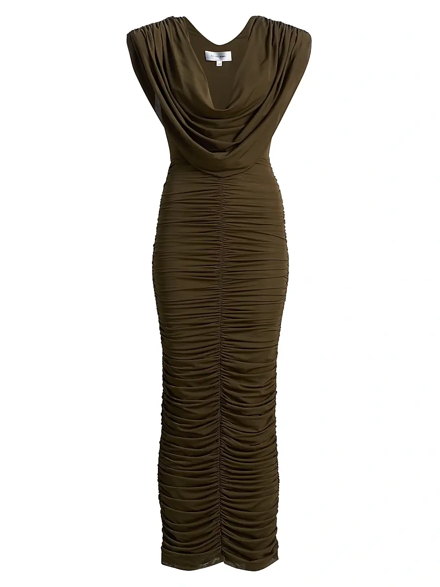 Ronny Kobo Women's Parish Cowlneck Body-Con Maxi Dress - Burnt Olive | Image 1 Ronny Kobo Women's Parish Cowlneck Body-Con Maxi Dress - Burnt Olive | Image 1