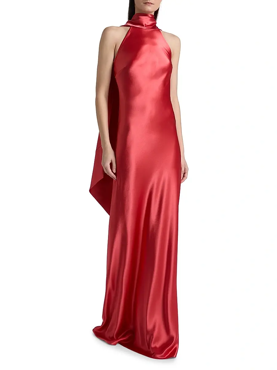 Talbot Runhof Women's Paneled Satin Gown | Thumbnail 2 Talbot Runhof Women's Paneled Satin Gown | Thumbnail 2