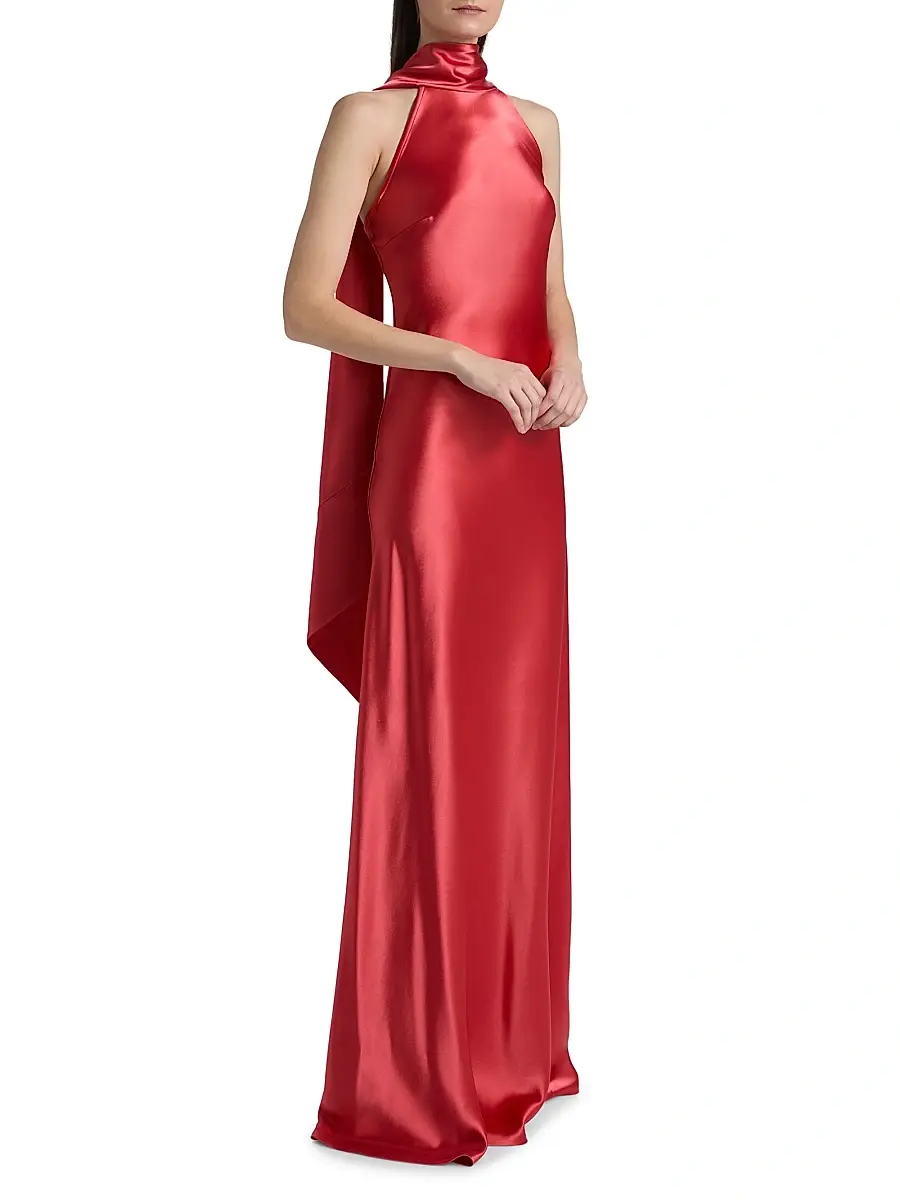 Talbot Runhof Women's Paneled Satin Gown | Thumbnail 3 Talbot Runhof Women's Paneled Satin Gown | Thumbnail 3