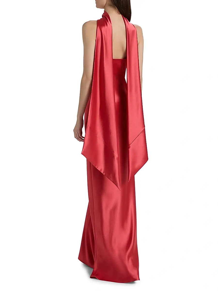 Talbot Runhof Women's Paneled Satin Gown | Thumbnail 5 Talbot Runhof Women's Paneled Satin Gown | Thumbnail 5