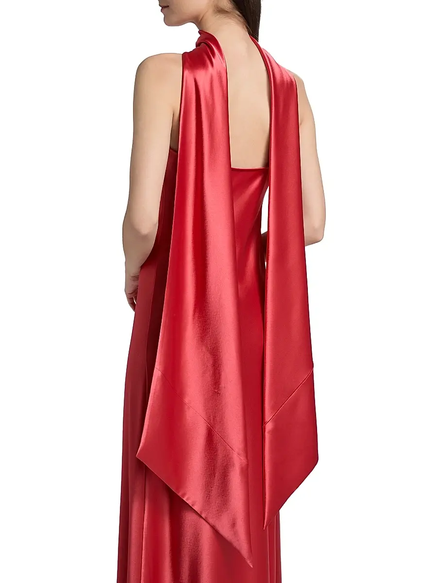 Talbot Runhof Women's Paneled Satin Gown | Thumbnail 6 Talbot Runhof Women's Paneled Satin Gown | Thumbnail 6