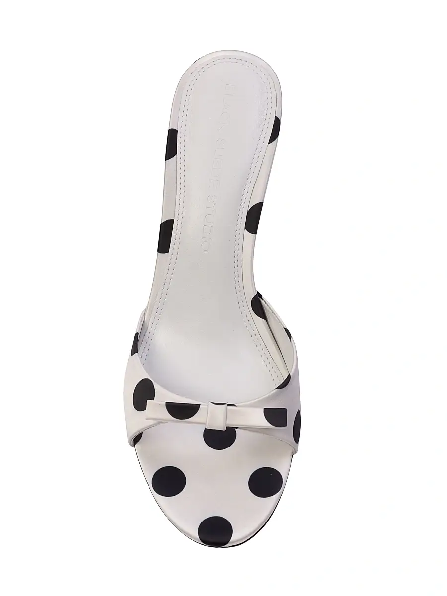 Black Suede Studio Women's Albie 65MM Polka Dot Mules | Thumbnail 5 Black Suede Studio Women's Albie 65MM Polka Dot Mules | Thumbnail 5