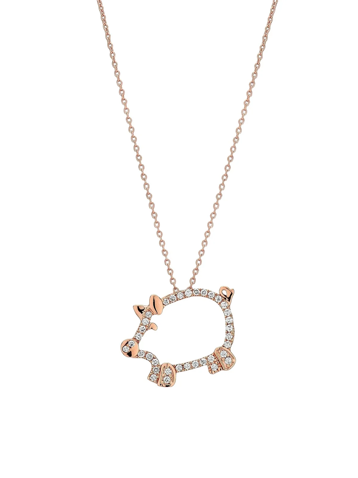 Women's Tiny Treasures 18K Rose Gold & 0.15 TCW Diamond Pig Pendant Necklace