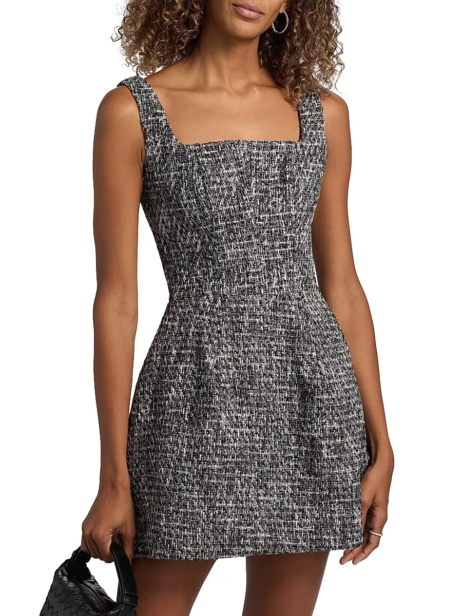 Mariandree Gaitan Women's Frida Tweed Fit-&-Flare Minidress | Thumbnail 3