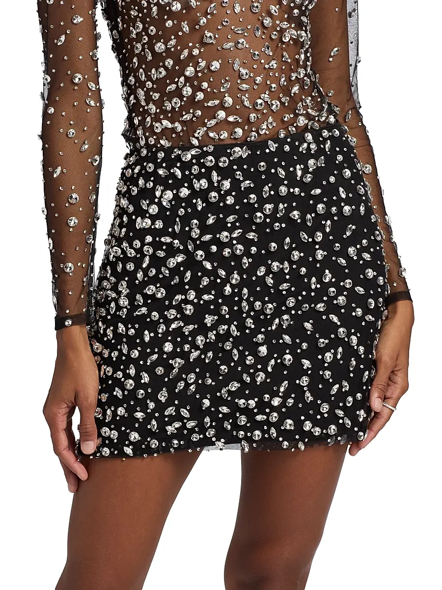 Mariandree Gaitan Women's Mia Crystal-Embellished Body-Con Miniskirt | Thumbnail 3 Mariandree Gaitan Women's Mia Crystal-Embellished Body-Con Miniskirt | Thumbnail 3