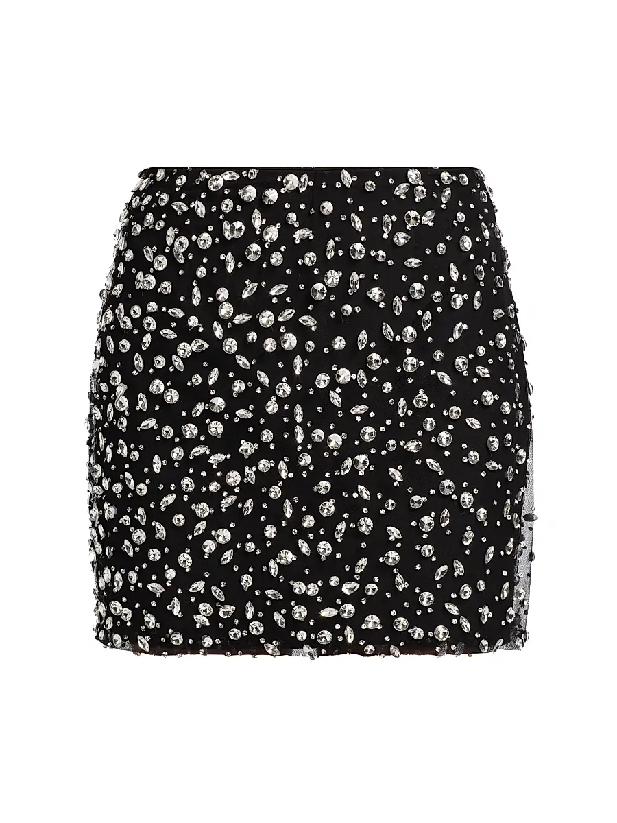 Mariandree Gaitan Women's Mia Crystal-Embellished Body-Con Miniskirt