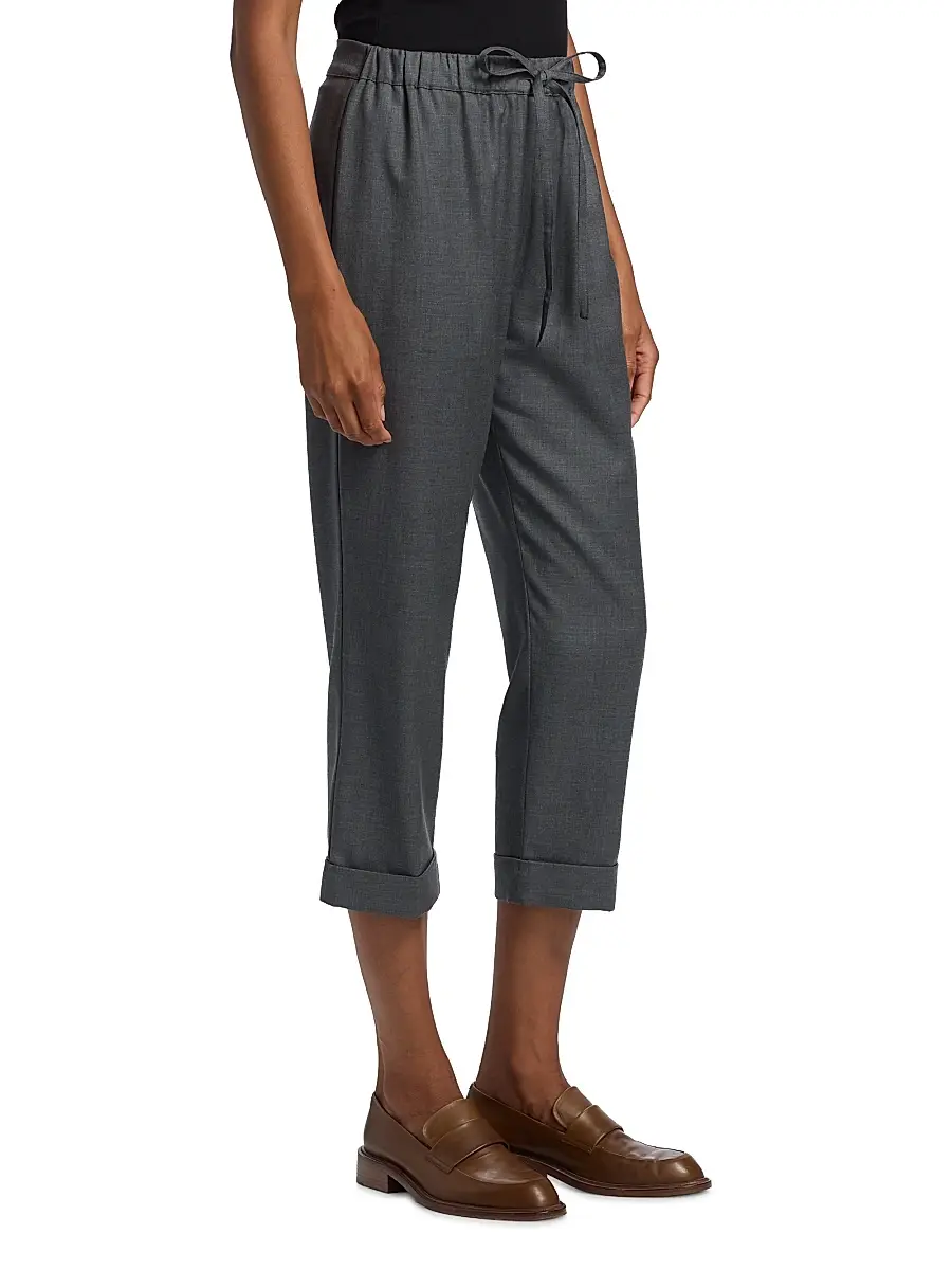Co Women's Turn Up Cuff Wool Crop Joggers | Thumbnail 4