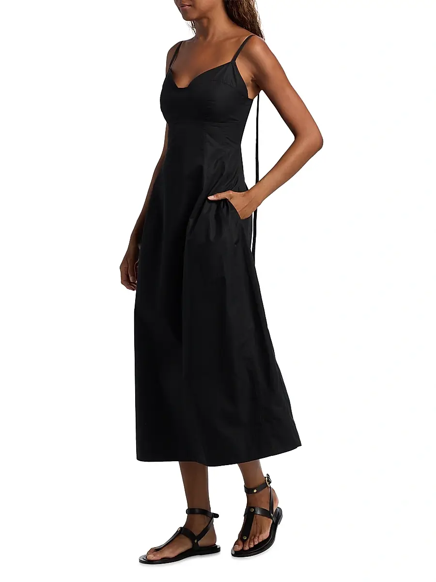 Co Women's Bustier Cotton Midi-Dress | Thumbnail 2 Co Women's Bustier Cotton Midi-Dress | Thumbnail 2