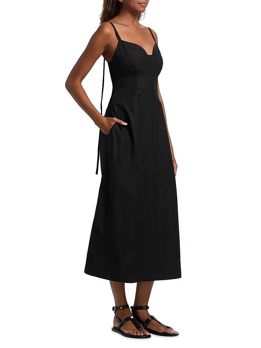 Co Women's Bustier Cotton Midi-Dress | Thumbnail 4 Co Women's Bustier Cotton Midi-Dress | Thumbnail 4