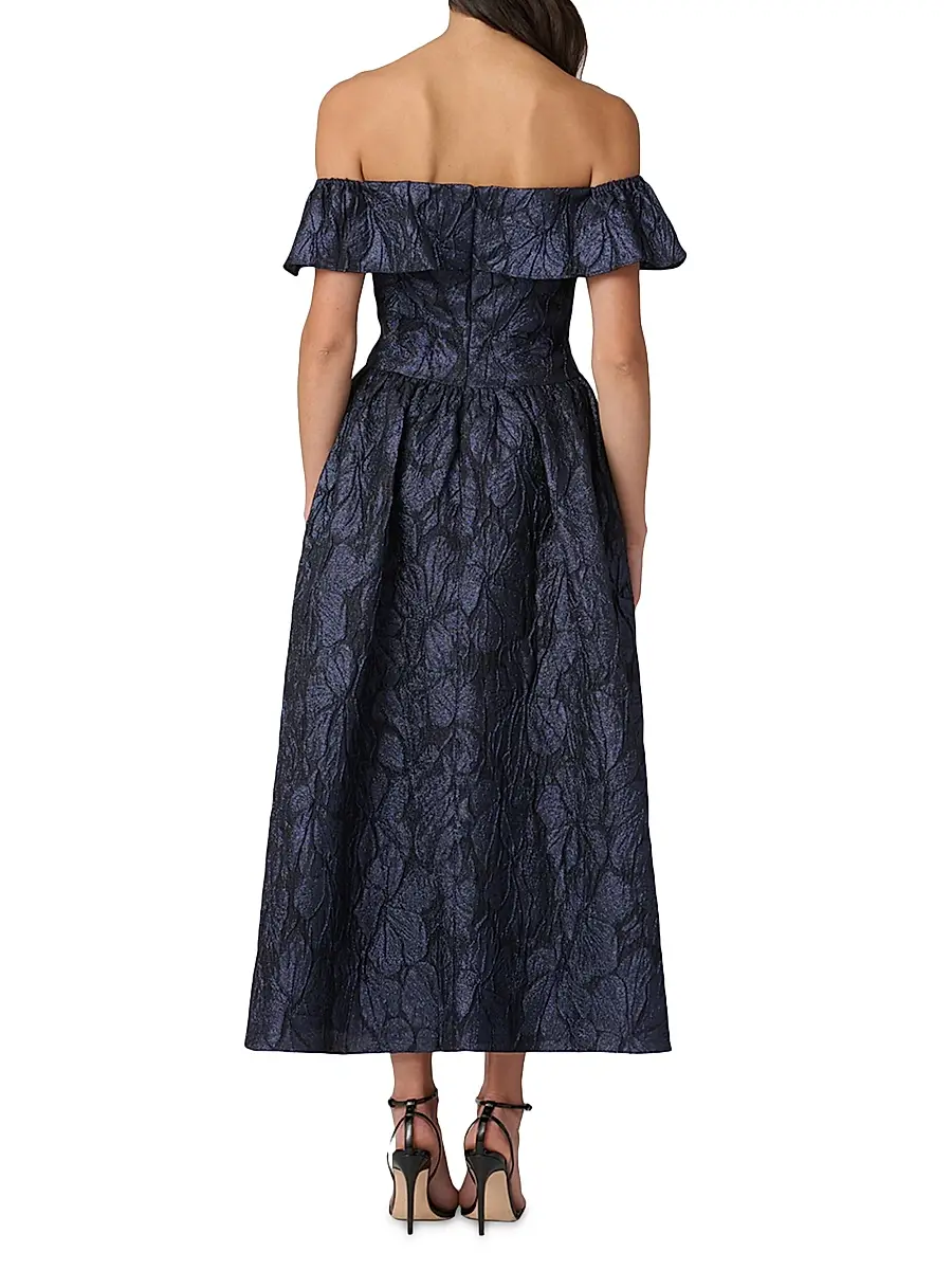 Shoshanna Women's Solana Metallic Jacquard Cocktail Dress | Thumbnail 3 Shoshanna Women's Solana Metallic Jacquard Cocktail Dress | Thumbnail 3