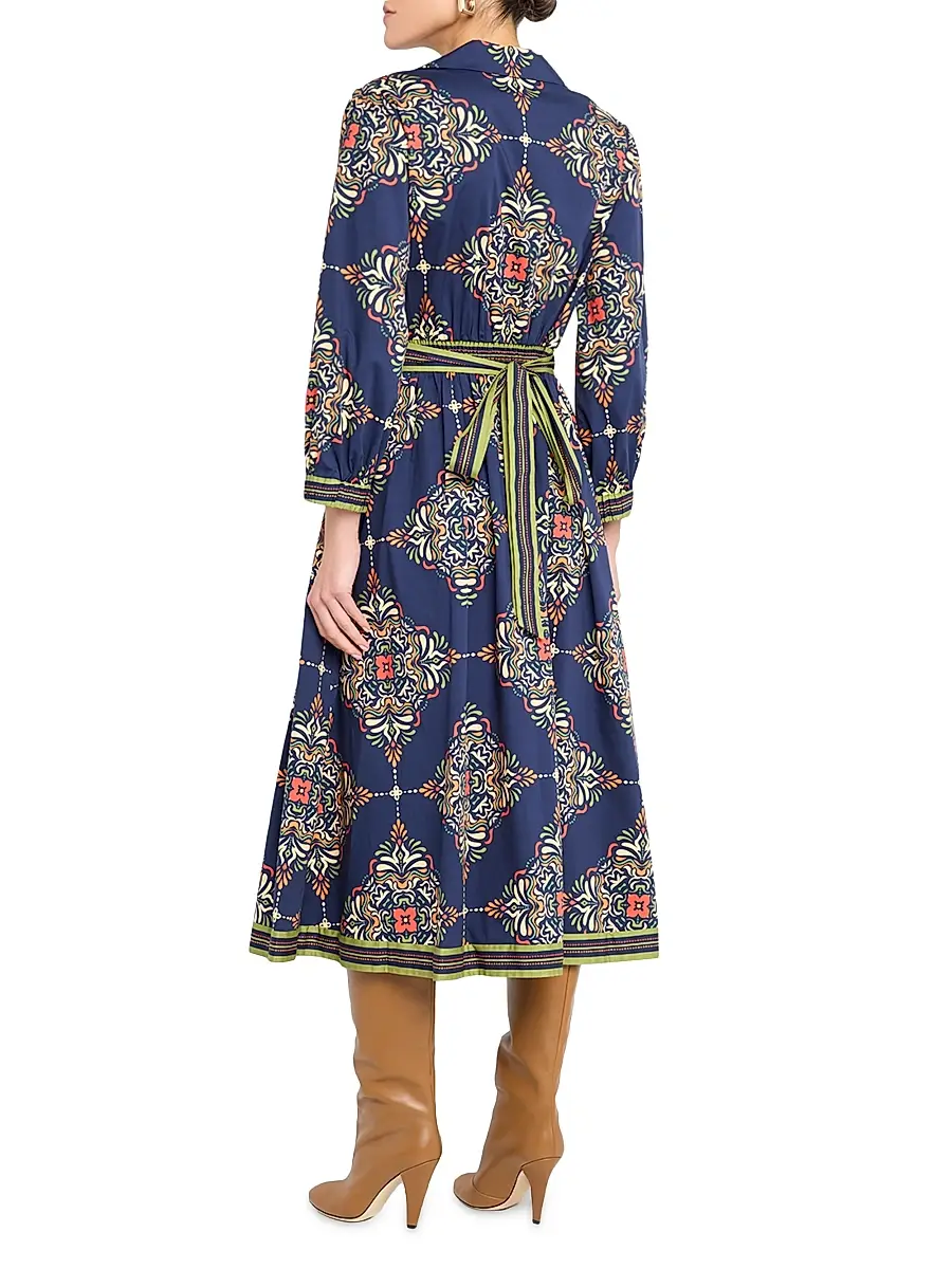 Shoshanna Women's Lola Medallion-Print Midi-Shirtdress | Thumbnail 4 Shoshanna Women's Lola Medallion-Print Midi-Shirtdress | Thumbnail 4