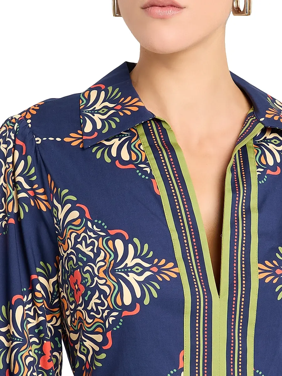 Shoshanna Women's Lola Medallion-Print Midi-Shirtdress | Thumbnail 5 Shoshanna Women's Lola Medallion-Print Midi-Shirtdress | Thumbnail 5