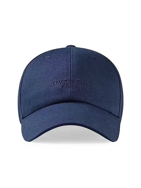 Givenchy Men's Paris Embroidered Cap in Cotton - Midnight Blue