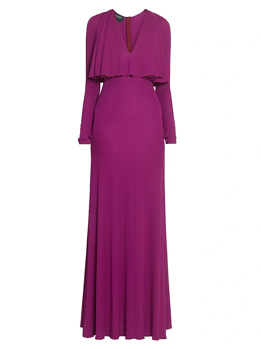 Giambattista Valli Women's Cape Overlay Maxi Dress - Purple | Image 1 Giambattista Valli Women's Cape Overlay Maxi Dress - Purple | Image 1