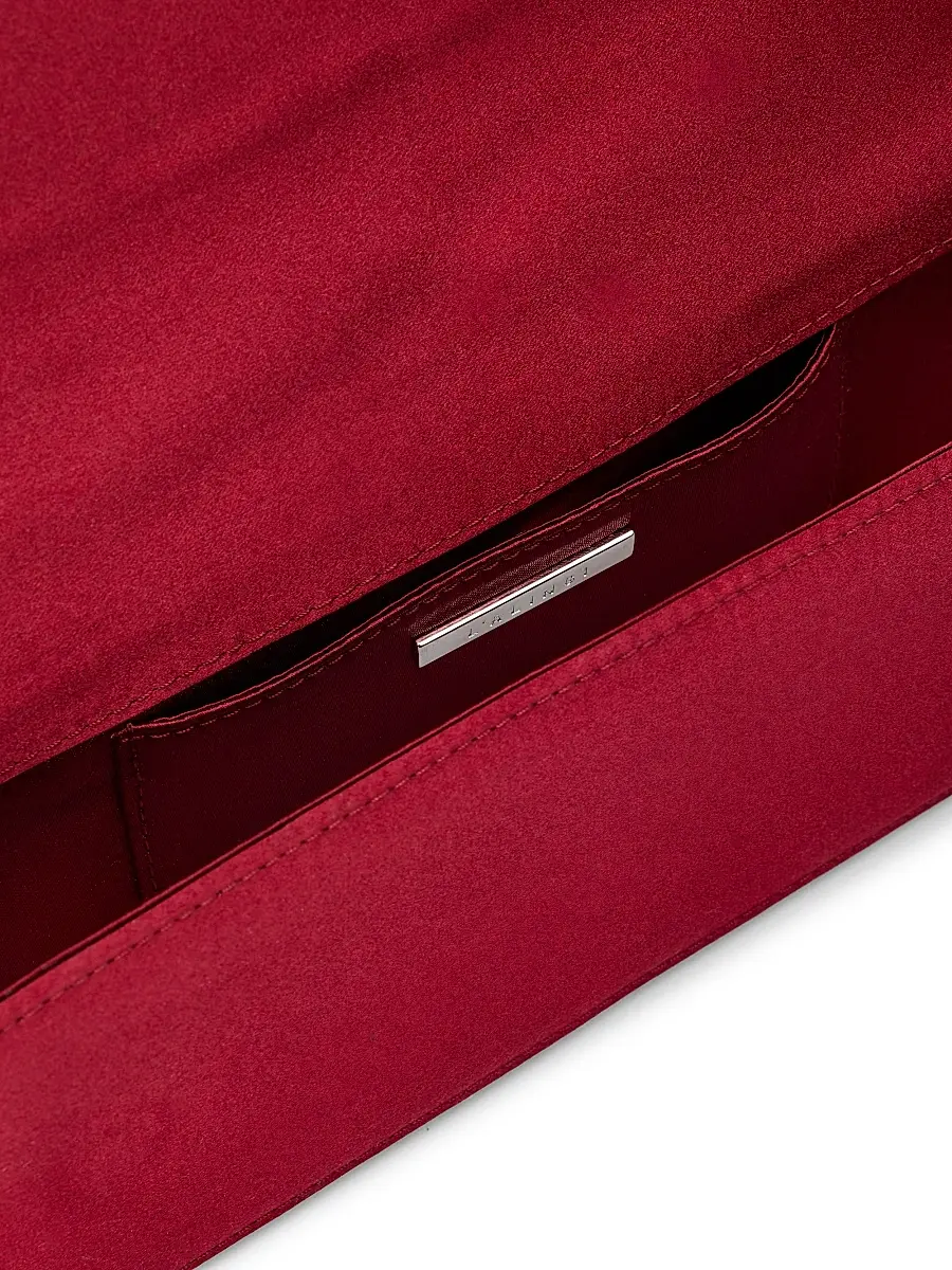 L'Alingi Women's Malika Stone-Handle Satin Clutch - Burgundy | Thumbnail 4