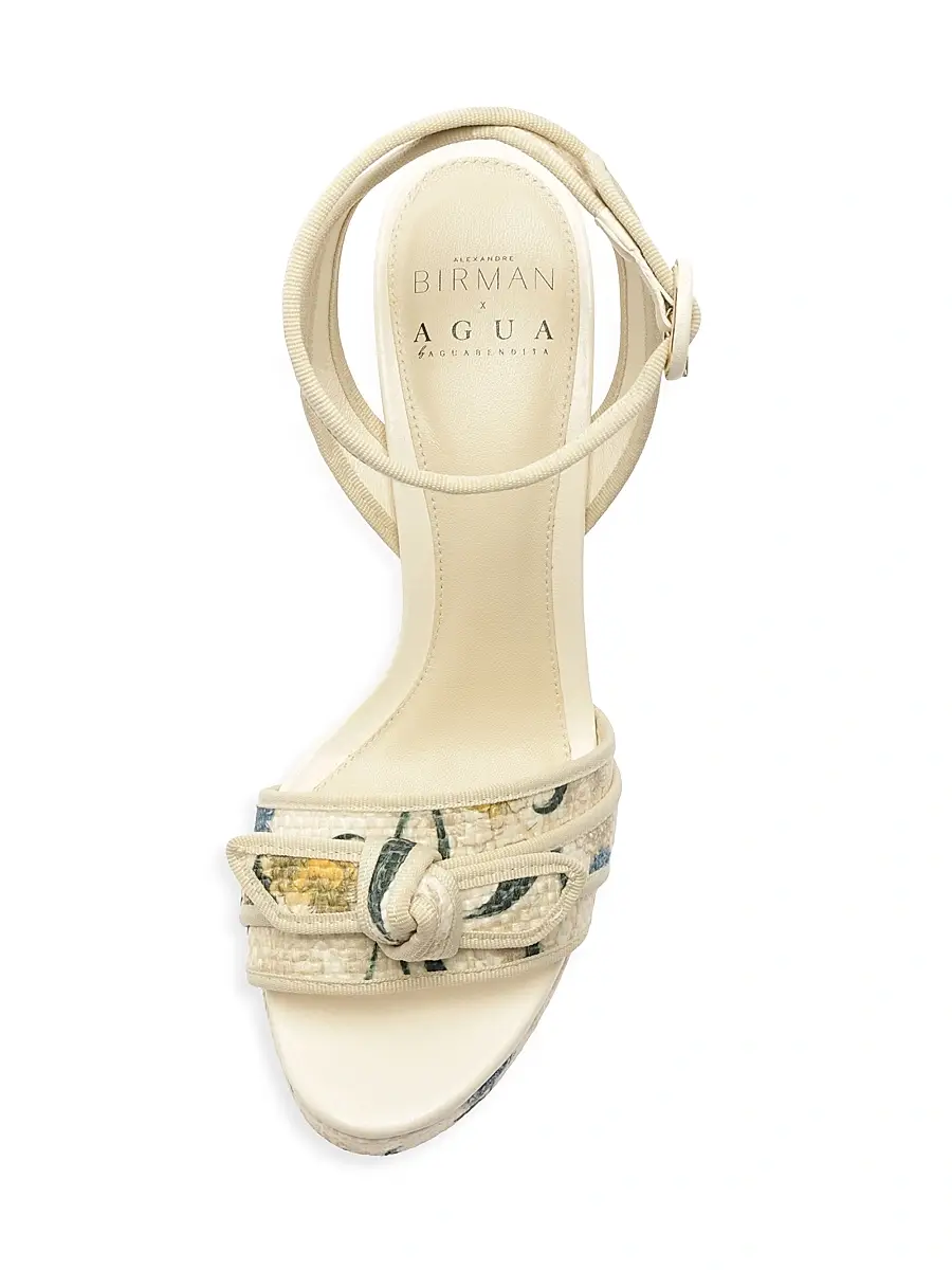 Alexandre Birman Women's Grosgrain Raffia Platform 120MM Floral Sandals | Thumbnail 6 Alexandre Birman Women's Grosgrain Raffia Platform 120MM Floral Sandals | Thumbnail 6