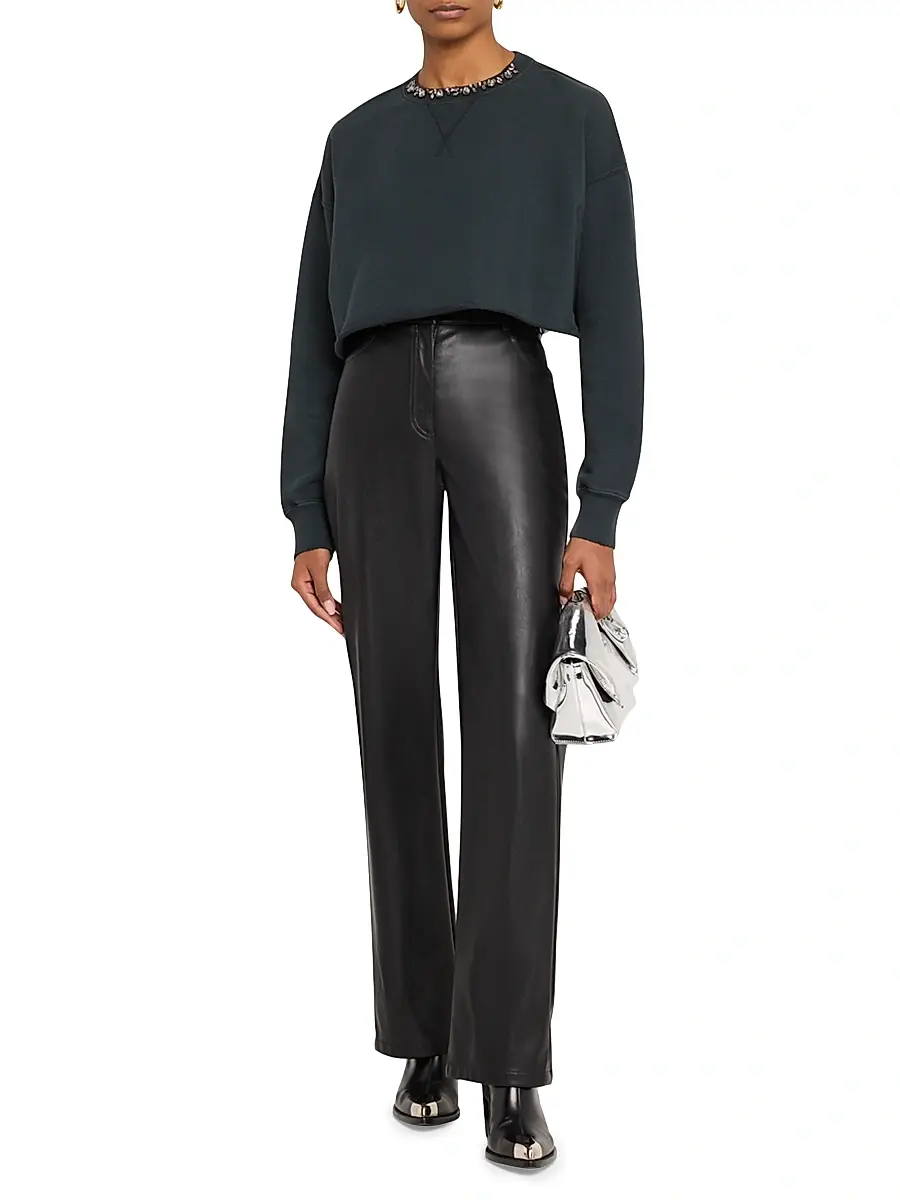Golden Goose Women's Golden Jeweled Cropped Sweatshirt | Thumbnail 2