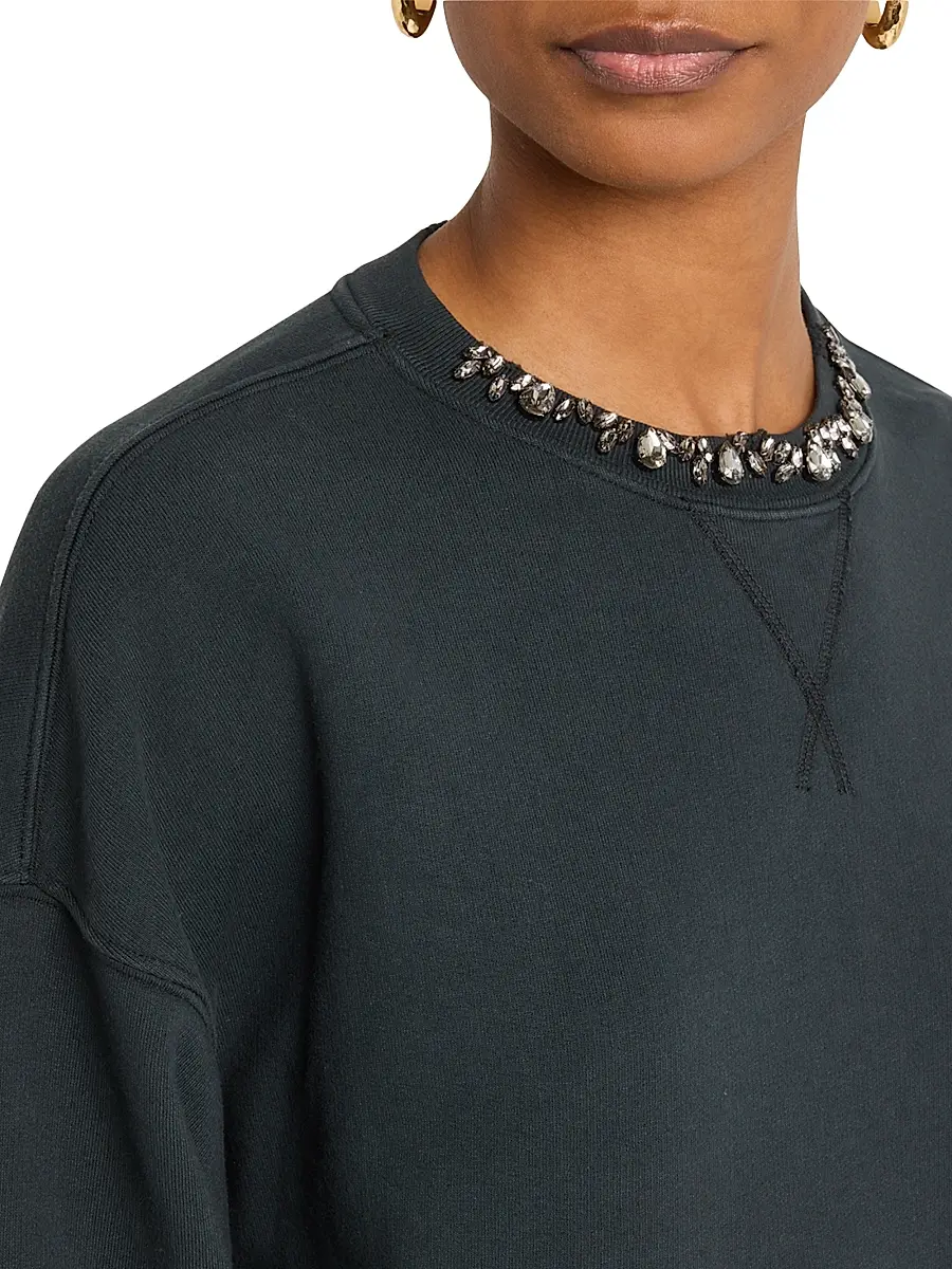 Golden Goose Women's Golden Jeweled Cropped Sweatshirt | Thumbnail 5