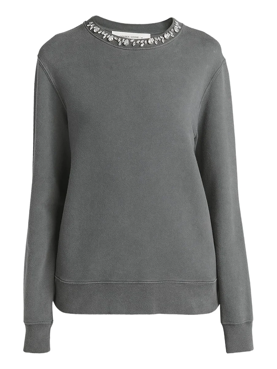 Golden Goose Women's Crystal-Embellished Distressed Crewneck Sweatshirt