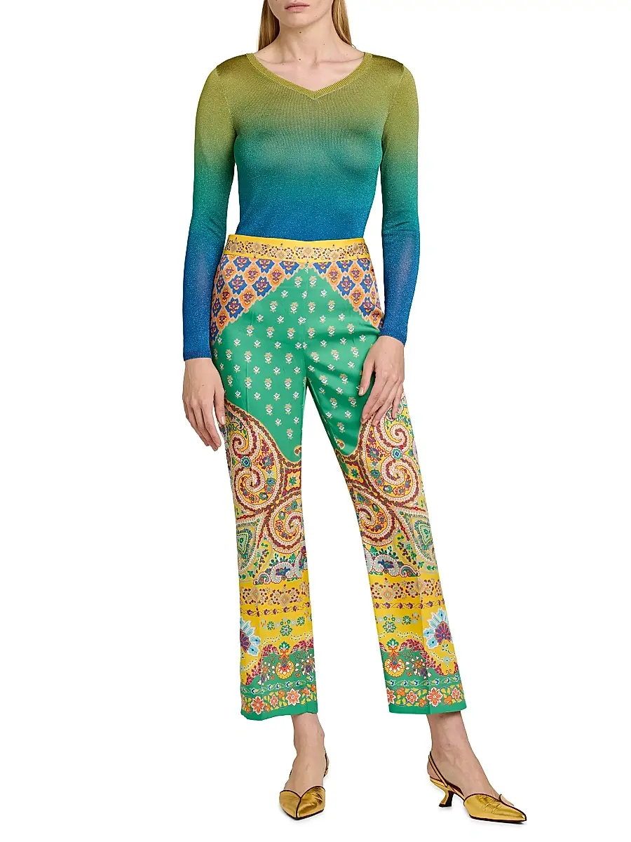 Etro Women's Gradient Metallic Knit Sweater | Thumbnail 2 Etro Women's Gradient Metallic Knit Sweater | Thumbnail 2