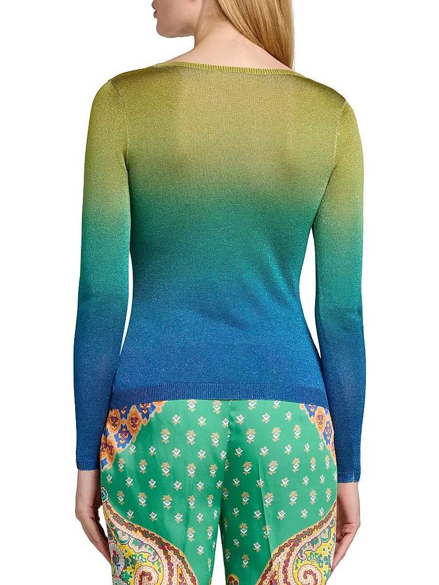 Etro Women's Gradient Metallic Knit Sweater | Thumbnail 5 Etro Women's Gradient Metallic Knit Sweater | Thumbnail 5