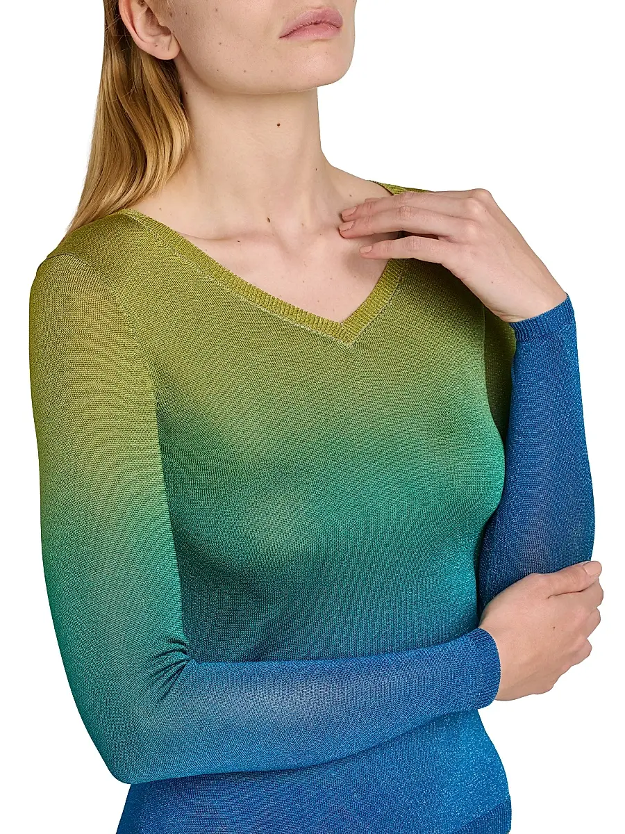 Etro Women's Gradient Metallic Knit Sweater | Thumbnail 6 Etro Women's Gradient Metallic Knit Sweater | Thumbnail 6