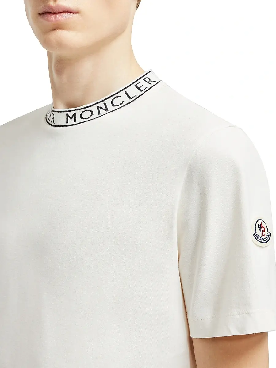 Moncler Men's Crew Neck in Cotton | Thumbnail 4 Moncler Men's Crew Neck in Cotton | Thumbnail 4