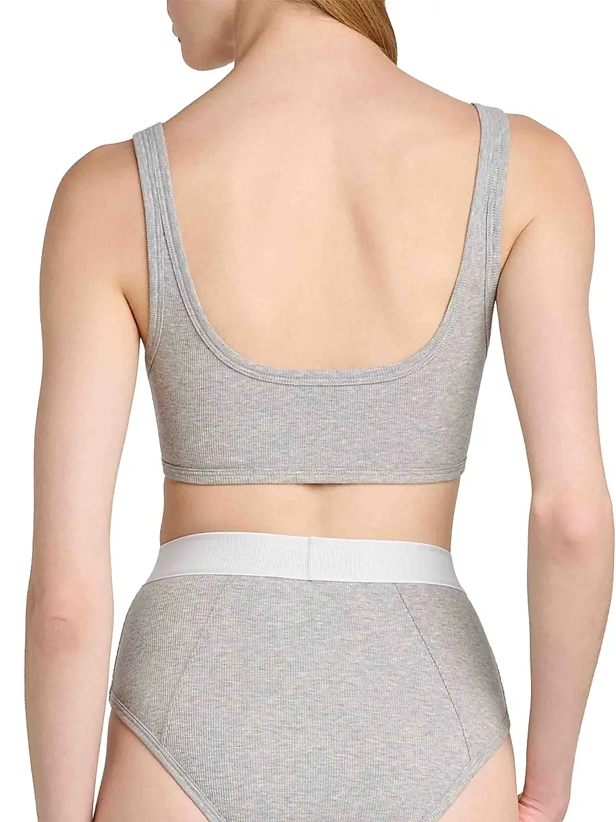 Versace Women's Logo Cotton Rib Sports Bra | Thumbnail 5 Versace Women's Logo Cotton Rib Sports Bra | Thumbnail 5