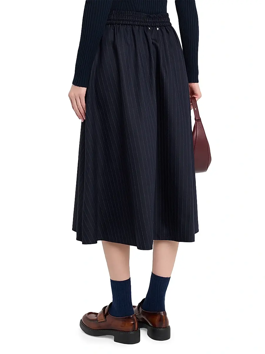 Golden Goose Women's Journey Pinstriped Wool Skirt | Thumbnail 4