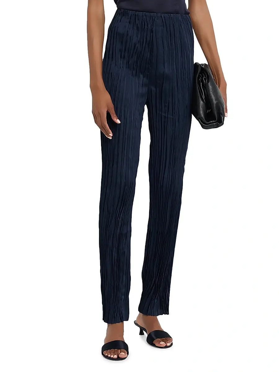 Significant Other Women's Lilian Pleated Satin Straight-Leg Pants | Thumbnail 3 Significant Other Women's Lilian Pleated Satin Straight-Leg Pants | Thumbnail 3