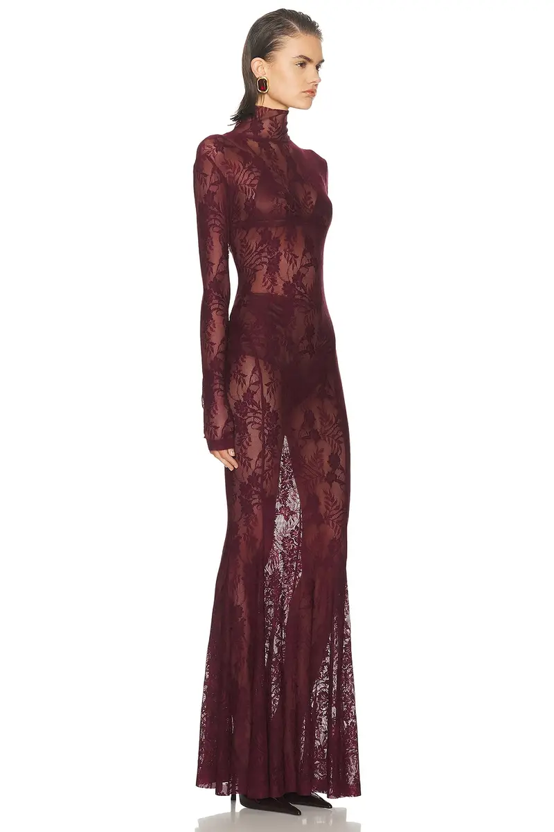 Norma Kamali Long Sleeve Turtleneck Fishtail Gown | Thumbnail 2 Norma Kamali Long Sleeve Turtleneck Fishtail Gown | Thumbnail 2