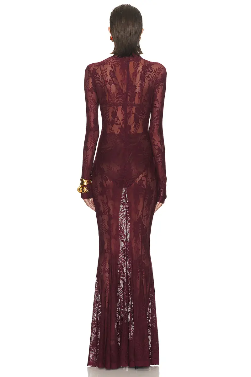 Norma Kamali Long Sleeve Turtleneck Fishtail Gown | Thumbnail 3 Norma Kamali Long Sleeve Turtleneck Fishtail Gown | Thumbnail 3