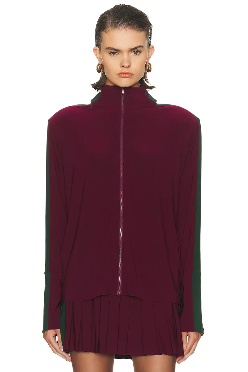 Norma Kamali Side Stripe Turtleneck Jacket | Image 1 Norma Kamali Side Stripe Turtleneck Jacket | Image 1