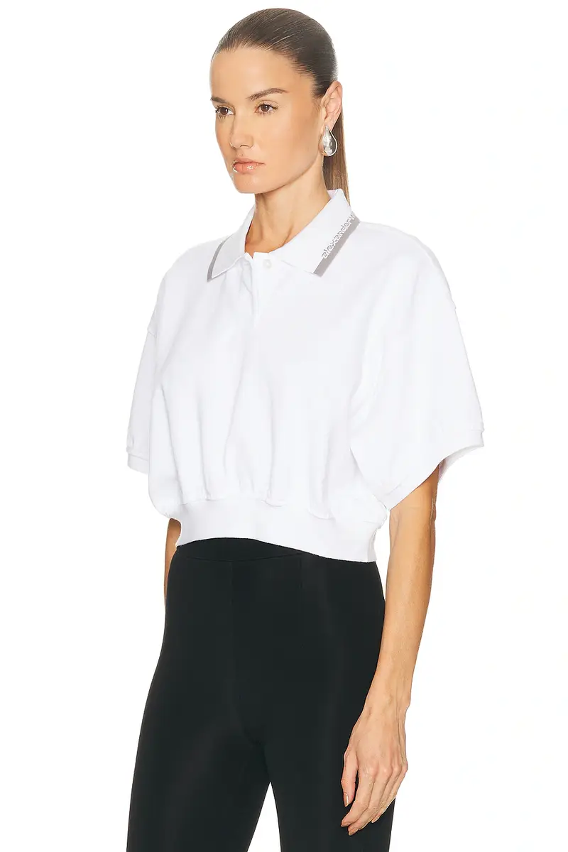 Alexander Wang Relaxed Cropped Cinched Polo Top | Thumbnail 2