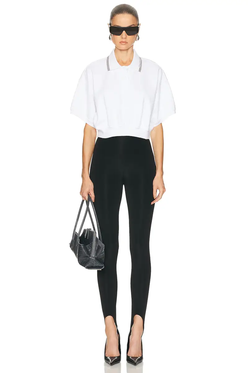 Alexander Wang Relaxed Cropped Cinched Polo Top | Thumbnail 4