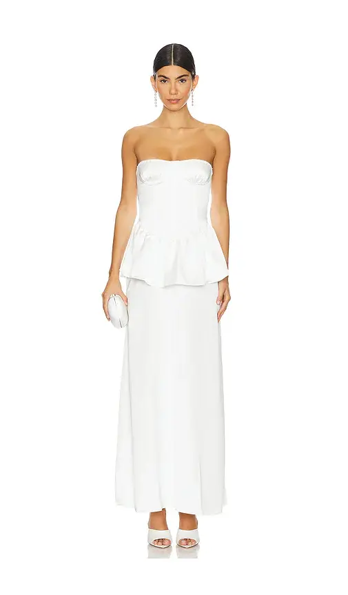 WeWoreWhat Corset Peplum Maxi Dress | Image 1 WeWoreWhat Corset Peplum Maxi Dress | Image 1