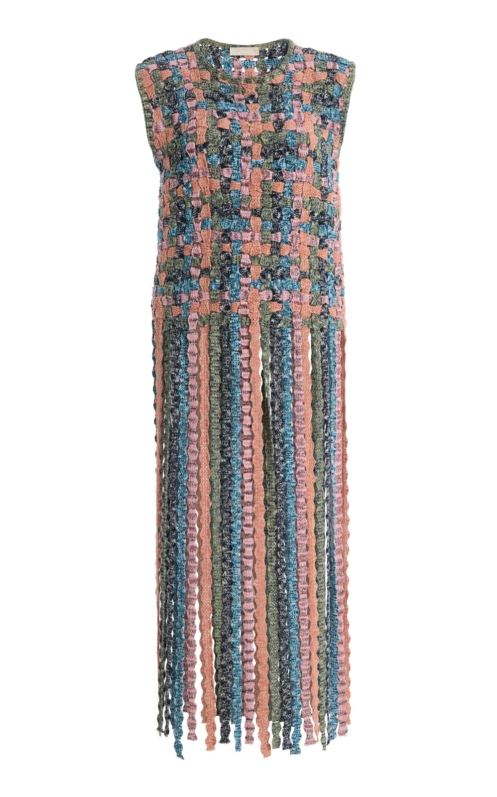 Victoria Fringed Macramé Cotton Knit Top