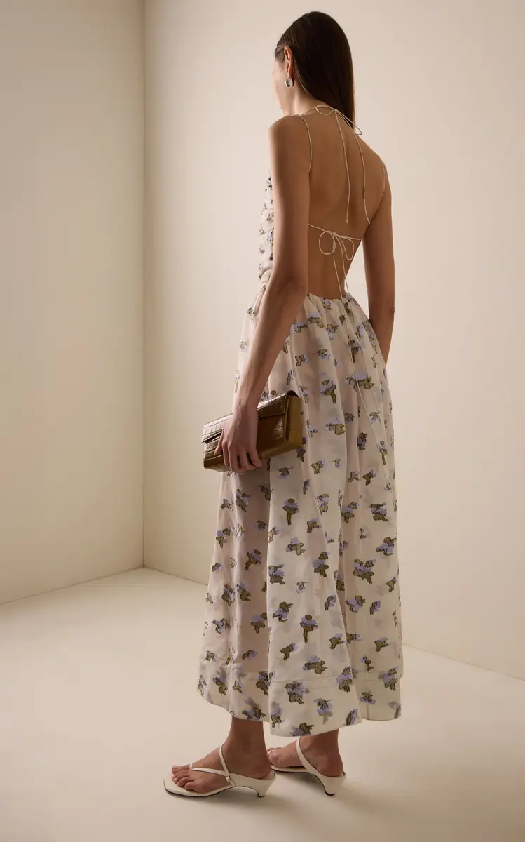 Ulla Johnson Fleurine Fil Coupe Organza Backless Midi Dress | Thumbnail 4 Ulla Johnson Fleurine Fil Coupe Organza Backless Midi Dress | Thumbnail 4