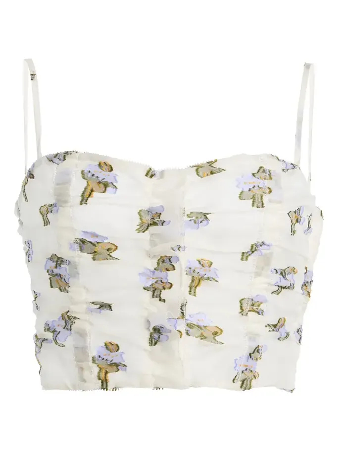 Sylvette Fil Coupe Organza Bustier Top Sylvette Fil Coupe Organza Bustier Top