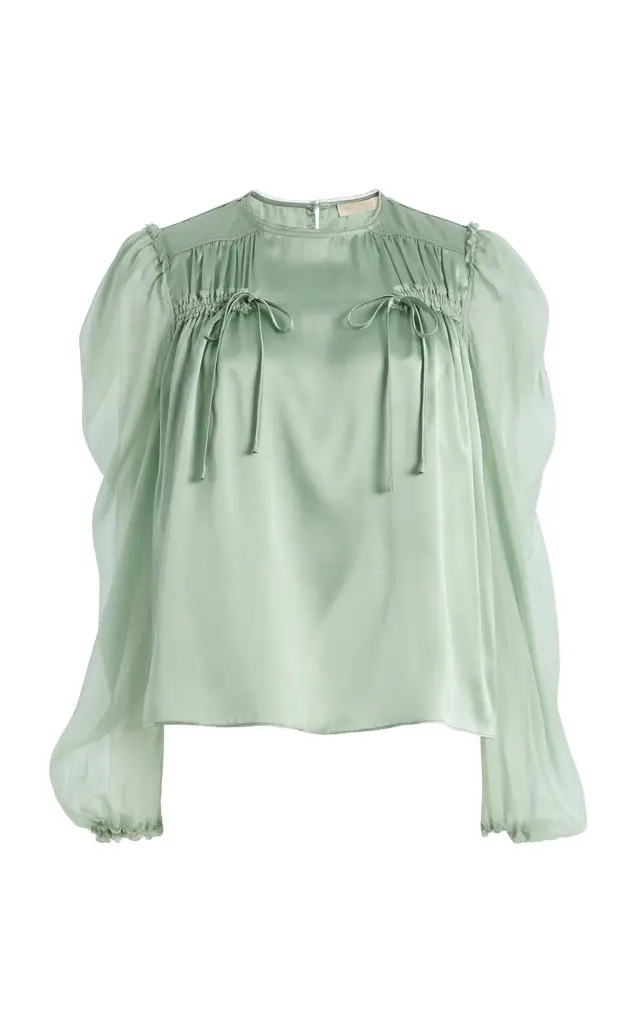 Ulla Johnson Odette Chiffon and Satin Top
