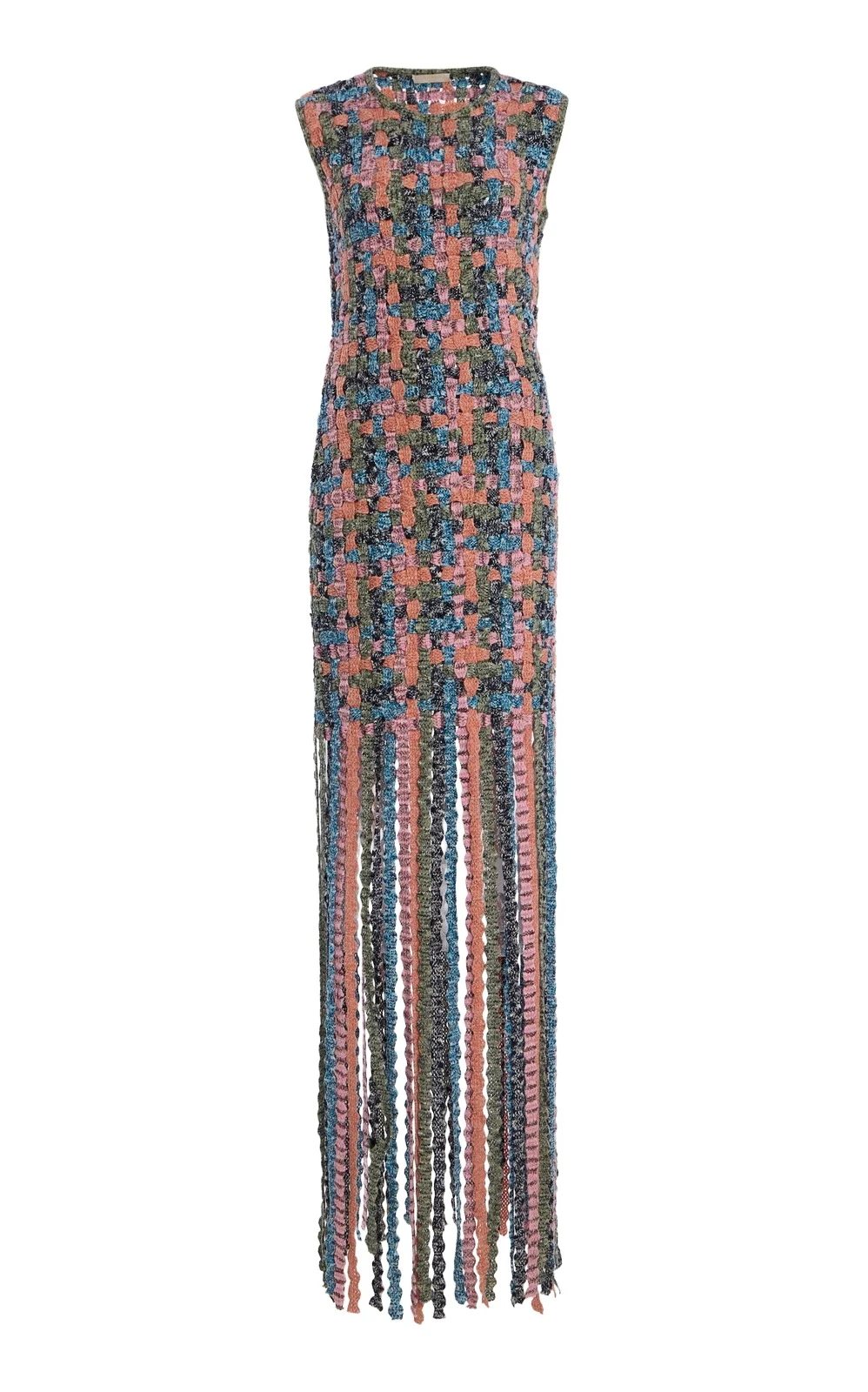 Ulla Johnson Alexis Fringed Macramé Cotton Knit Dress