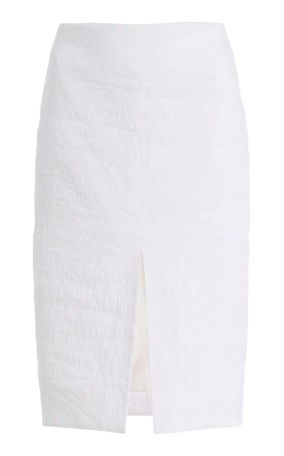 The Fenn Split-Front Linen-Blend Knee-Length Skirt The Fenn Split-Front Linen-Blend Knee-Length Skirt