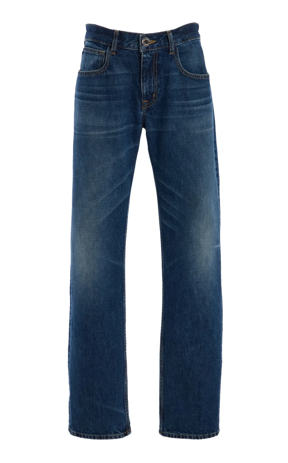 The Beau Buckle-Detailed Denim Straight-Leg Jeans