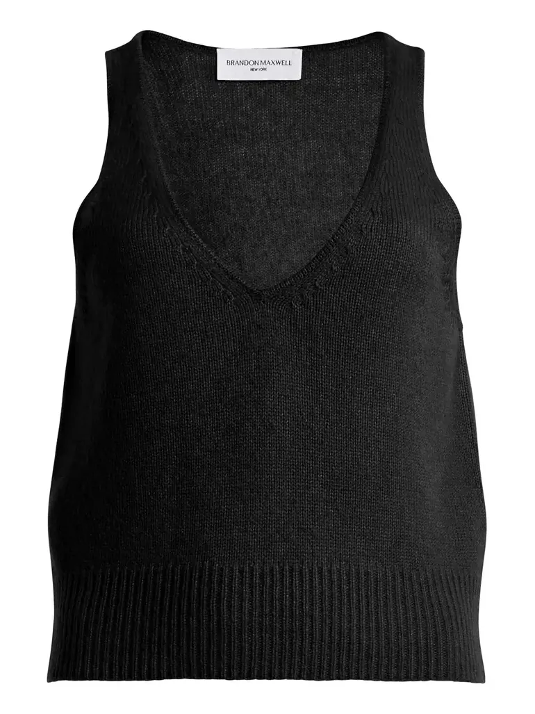 The Reese V-Neck Cashmere-Silk Tank Top The Reese V-Neck Cashmere-Silk Tank Top
