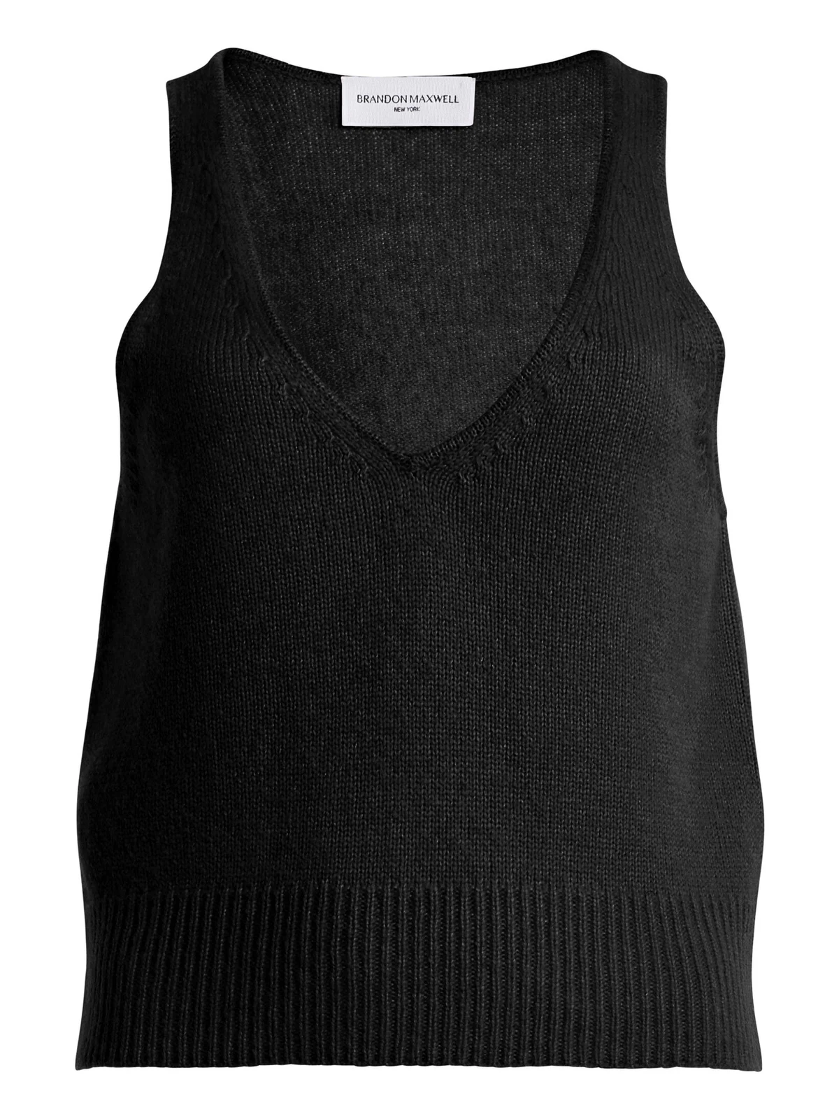 Brandon Maxwell The Reese V-Neck Cashmere-Silk Tank Top