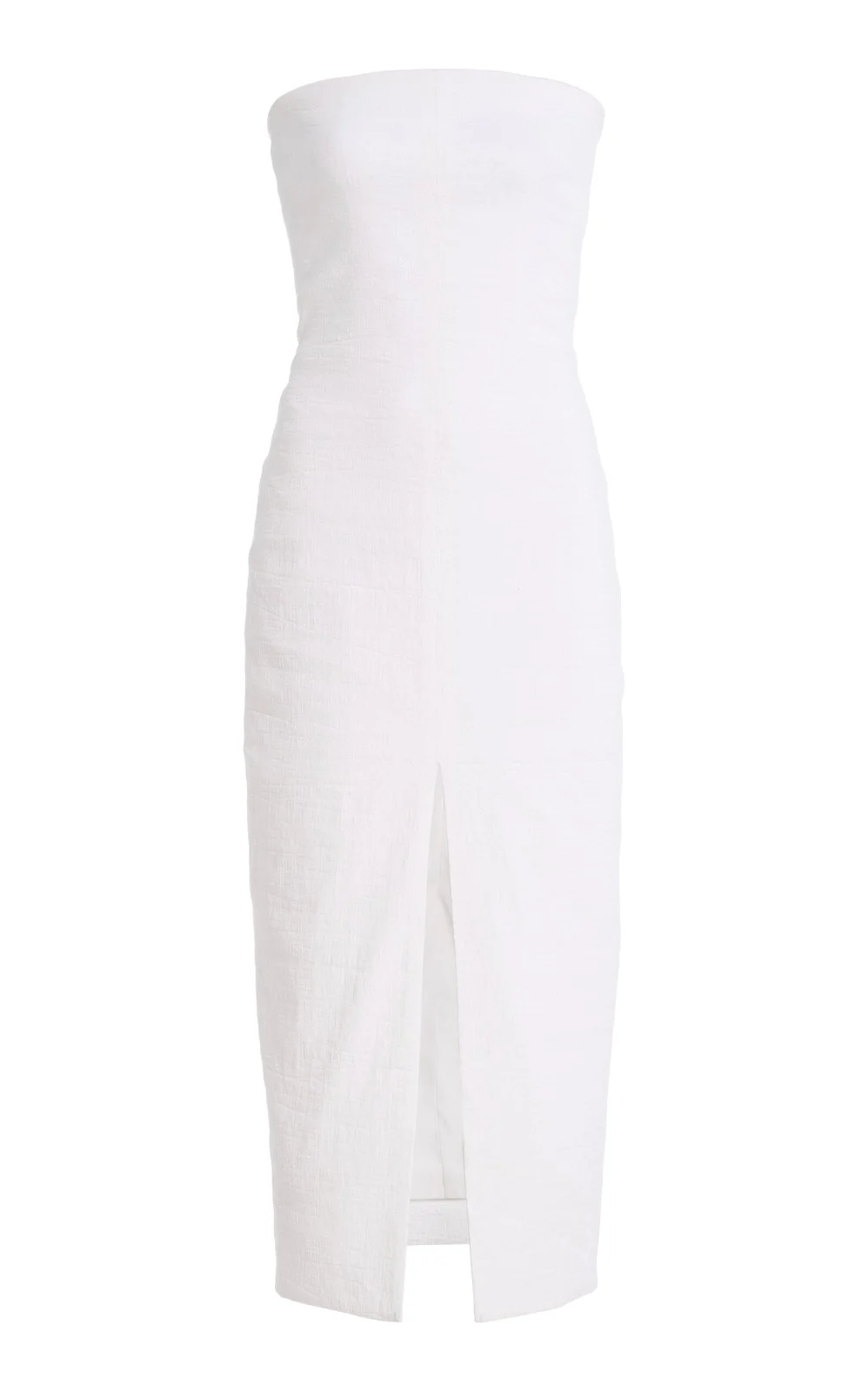 The Ames Strapless Linen-Blend Midi Dress The Ames Strapless Linen-Blend Midi Dress