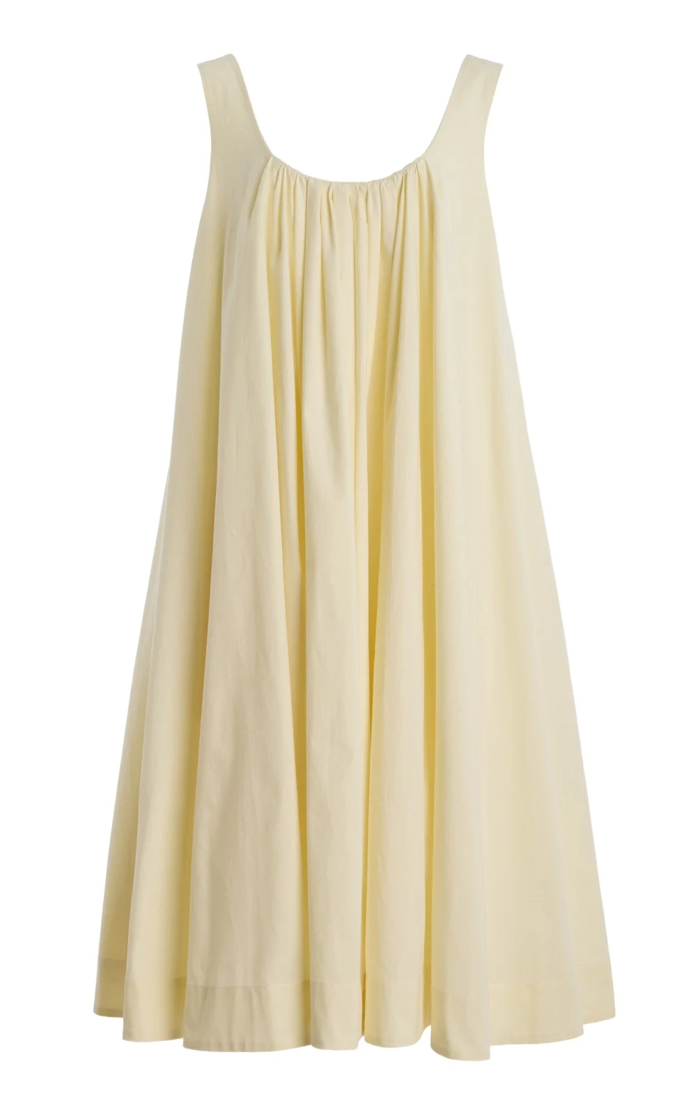 The Lennox Shirred Stretch-Cotton Midi Dress The Lennox Shirred Stretch-Cotton Midi Dress